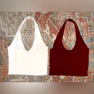 Two Brandy Melville Halter Crop Tops